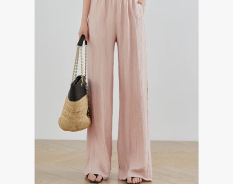 LIN【光泽肌理感】莱赛尔冰凉垂坠感拖地裤...