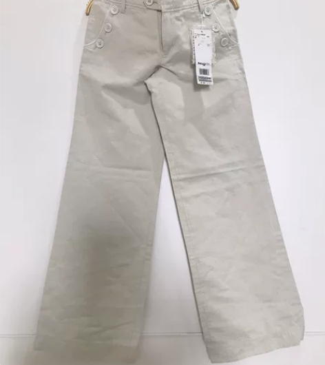 全新棉麻直筒裤 米白色 日系棉麻裤 文艺百...