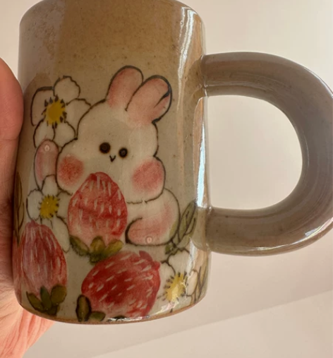 全新景德镇陶泥陶瓷粗把杯,手工拉胚,老味厚...