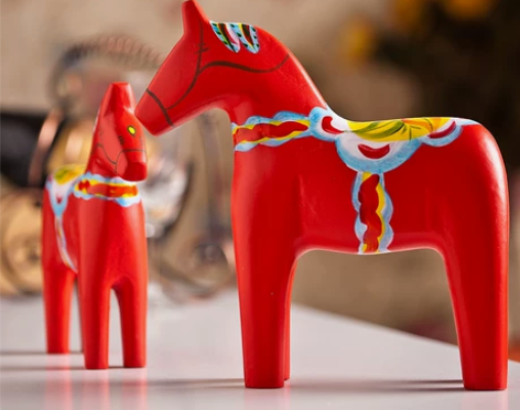 橡树庄园 #玄关摆件 达拉木马套装 欧式木...