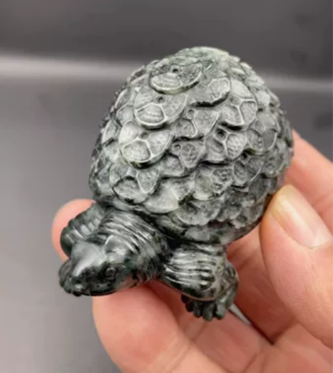 四大名玉独山玉金钱龟手把件、小摆件、包邮带...