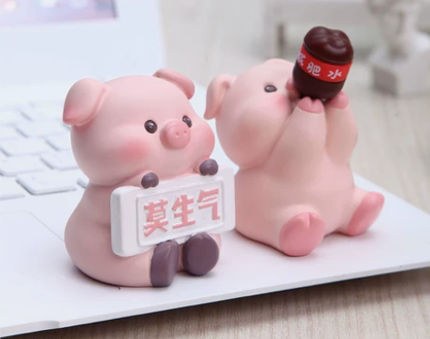 莫生气小猪摆件桌面工位治愈情绪稳定 闲置 ...