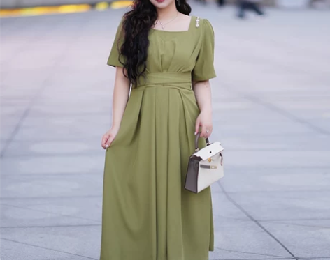 胖mm大码女装连衣裙2023年夏季新款遮肚...