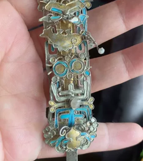清代老银鎏金发饰,工艺品相看图,稀少精品,...