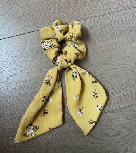 chic风森女小碎花蝴蝶结发绳发饰飘带扎头...