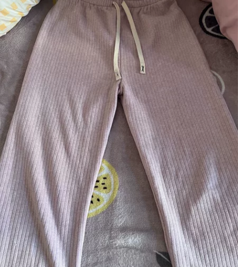 毛呢阔腿裤加厚加绒遮肉裤子冬季厚款网红高腰...