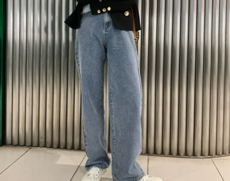 牛仔裤女直筒宽松高腰显瘦2020夏季新款弹...