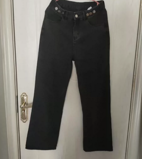 闲置全新窄版阔腿牛仔裤,M码,孕前买的一直...
