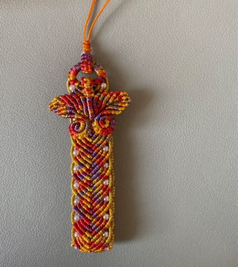 蝴蝶手机挂绳 18股股线编制 全长14cm...