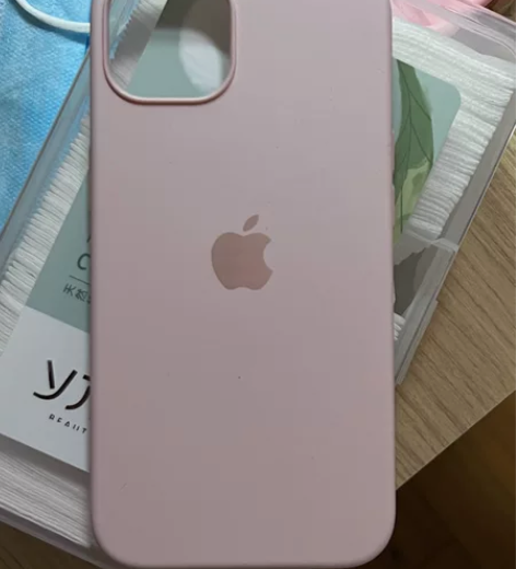 百肆苹果13手机壳 液态硅胶 粉白色 磁吸...