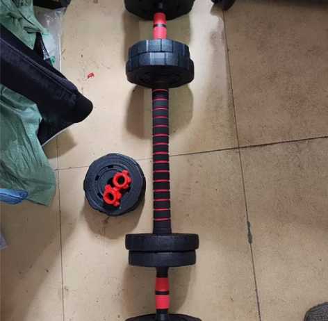 宿舍家用运动包胶两用可拆卸健身哑铃杠铃拼接...