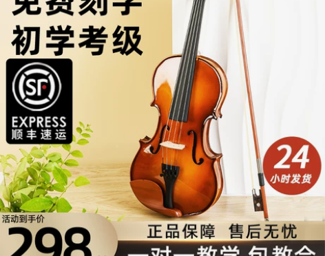 ?尼科罗小提琴初学者儿童意大利进口实木手工...