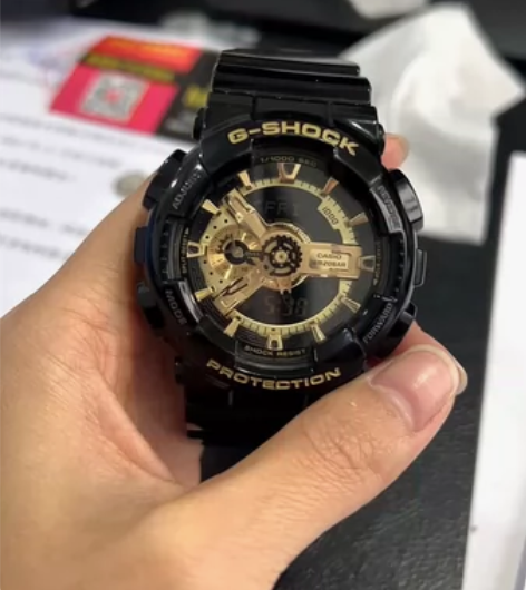 卡西欧手表男女同款黑金情侣款电子运动表，在...