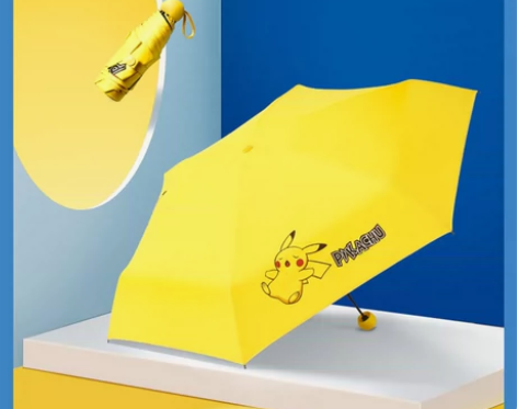 天堂伞宝可梦皮卡丘联名防晒儿童折叠口袋胶囊...