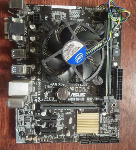 华硕电脑主板,CPU,散热器,内存条都在 ...