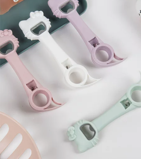 小猫4和1多功能开瓶器 颜色：粉红色 蓝色...