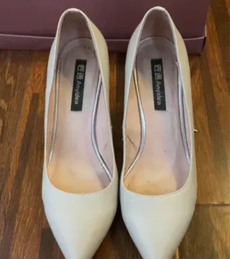 匠艺定制羊皮春夏优雅浅灰色高跟鞋，39码带...