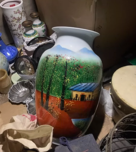 景德镇手绘花瓶 大师作品全品大号胖胖的