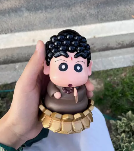 我蜡慈悲佛祖小新，GK蜡笔小新搞怪车载潮玩...