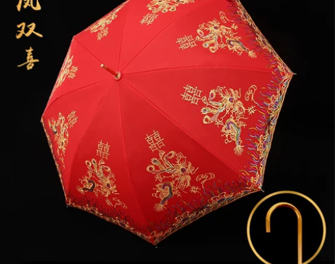 结婚红伞婚伞新娘伞红色出嫁伞婚庆用中式婚礼...