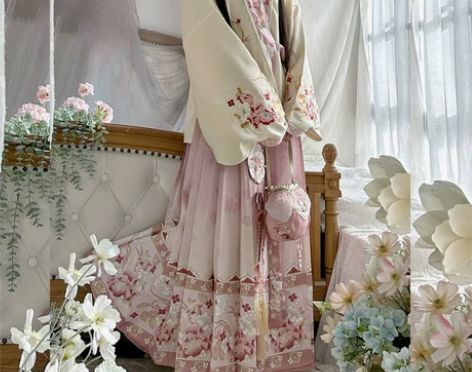 茗月萱原创[玲珑花色]明制汉服女对穿交刺绣...