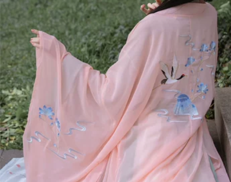 清梳汉服女夏季云中鹤夜大袖衫女单件披风外套...