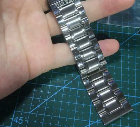 手表钢带精钢表链天王表带男士22尺寸银色 ...