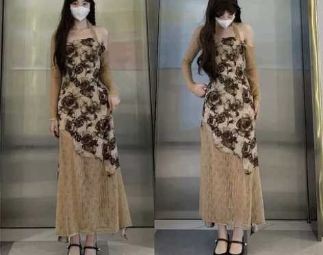 超仙碎花连衣裙女夏季2022新款法式复古温...