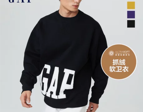 Gap男女装LOGO宽松抓绒潮流卫衣 冬季...