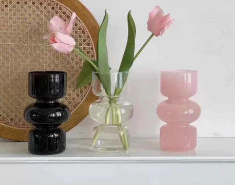简约玻璃花瓶高颜值鲜花花瓶插花干花家居装饰...