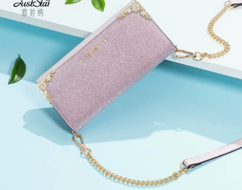 欧时纳斜挎手拿链条包，全新，买来没用过，保...