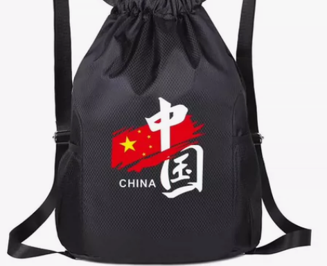 国潮运动背包束口袋双肩包大容量男女新款抽绳...