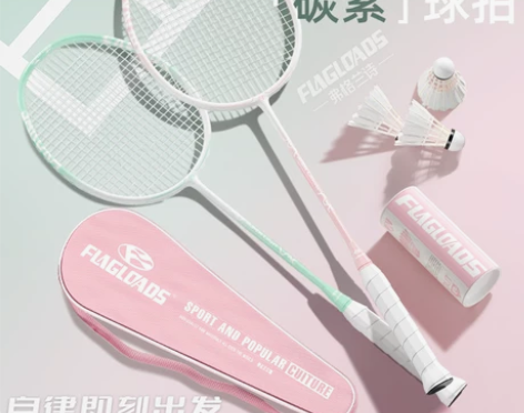 德式羽毛球拍全碳素纤维超轻初学者专业级耐用...