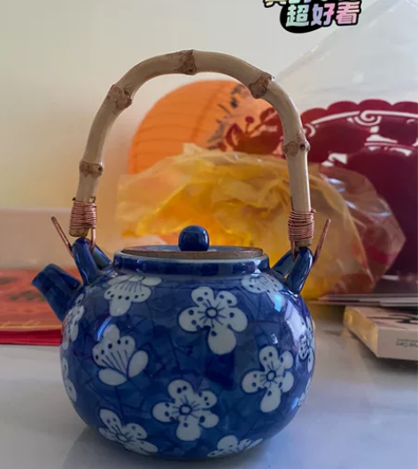 近山古美家景德镇手绘青花茶壶提梁壶复茶具陶...