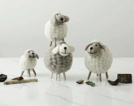 ins北欧家居女生房间卧室装饰品绵羊摆件客...