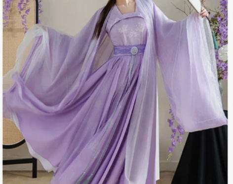 云为衫宋制原创汉服女夏季薄款紫色仙气飘逸古...