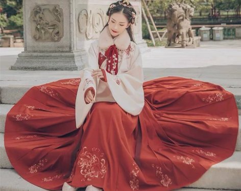 汉尚华莲汉服女正品芙蓉月刺绣袄裙春秋装绣花...