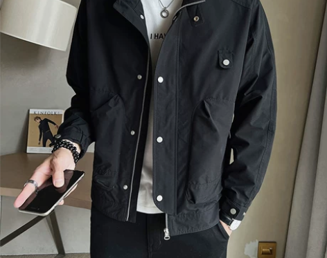 啄木鸟2023春秋季立领夹克男士休闲男装上...