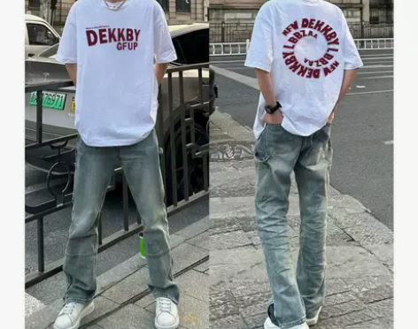 夏季纯棉美式短袖t恤男ins潮牌宽松休闲帅...