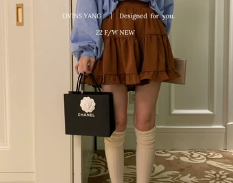 原宿风减龄百搭裙裤半身裙女2022年早秋新...