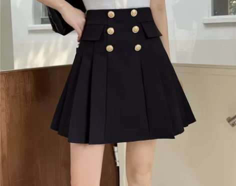 大码半身裙胖mm女百搭高腰防走光学院风a字...