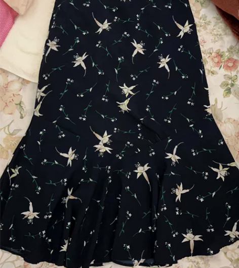 仙女风夏季雪纺超轻薄碎花半身长裙鱼尾裙女，...