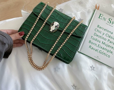 网红洋气包包女2020新款潮韩版鳄鱼纹百搭...
