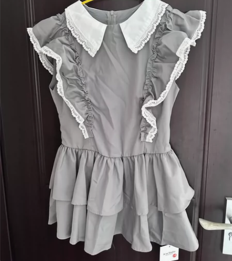 灰色连衣裙带花苞裤，全新没穿过，带吊牌，5...