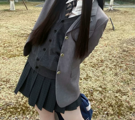 一封信松南中原创绿格jk秋冬校供感jk格裙...