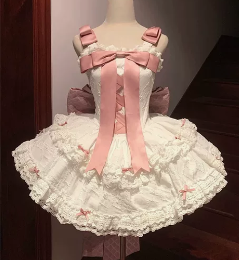 出初恋绸带有颈饰+大蝴蝶结+手袖粉色M码有...