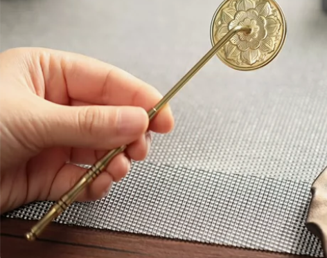 长柄灰压铜香灰压香道入门用品套装打拓工具檀...