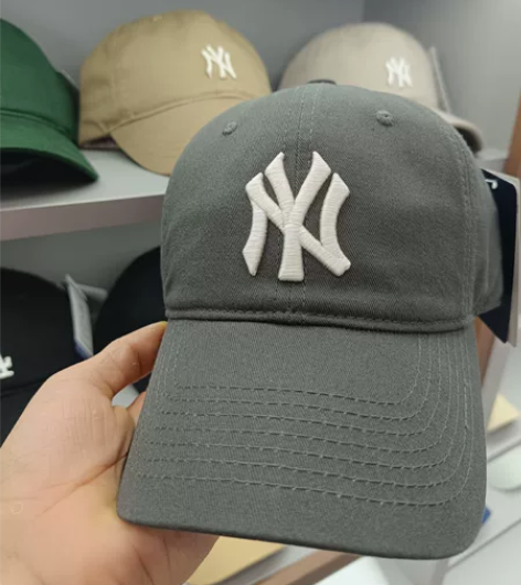 MLB棒球帽鸭舌帽洋基队炭灰色CP66软顶...