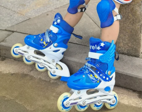 溜冰鞋儿童小学生男孩女孩轮滑鞋中大童全套装...