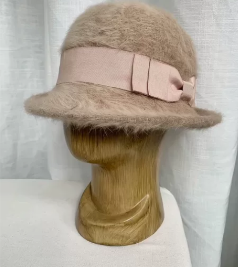 百搭长毛貂绒帽子女秋冬遮脸水桶帽礼帽复古时...